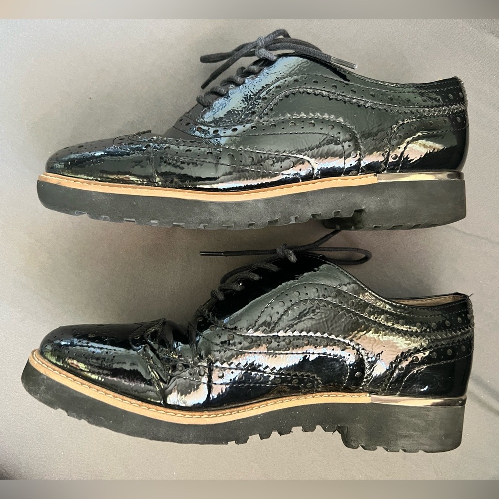 Franco Sarto Black Leather Oxfords